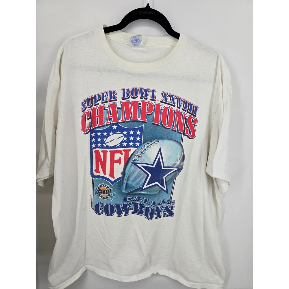 Vintage 1994 Dallas‎ Cowboys Super Bowl XXVIII Champions Starter T-Shirt Mens XL